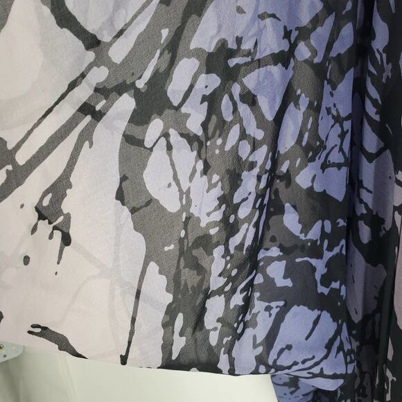 DIANE von FURSTENBERG Womens 2 New Fleurette printed purple & black flare Dress - Picture 4 of 5